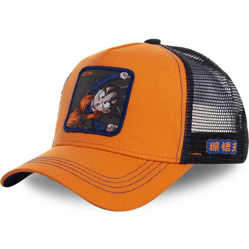 Dragon Ball Styles Anime Son Goku Bomuld Ny baseballkasket til mænd og kvinder Hip Hop Far Justerbar mesh-kasket Trucker-kasket