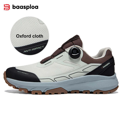 Baasploa Men Hiking Shoes Outdoor Climbing Mesh Breathable Travel Walking Shoes Male Non-Slip Wear Resistant Comfortable Sneaker