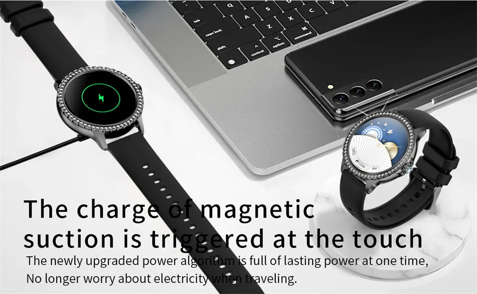 AMOLED Screen Smart Watch Heart Rate Blood Oxygen Fashion Ladies Bracelet 2023 Bluetooth Call Smartwatch Womoen For Android IOS