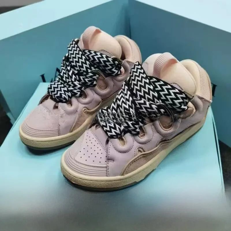 Comfortable High Heel Skate Shoes Thick Bottom Casual Sporty Dad Bag Shoes Vietnamese Cambodian New Style Knot Tied Slip-On