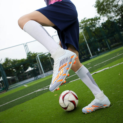Nouvelles chaussures de football professionnelles pour hommes TF/FG, chaussures de football pour garçons, chaussures de sport unisexes à cheville haute, antidérapantes, confortables