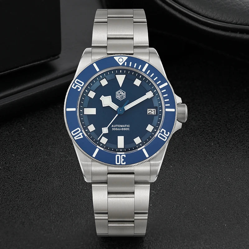 San Martin SN0121TD Titan-Taucheruhr ST2130 Automatikwerk Uhren Grade5 Titan 120 Klicks wasserdicht 300m Armbanduhr
