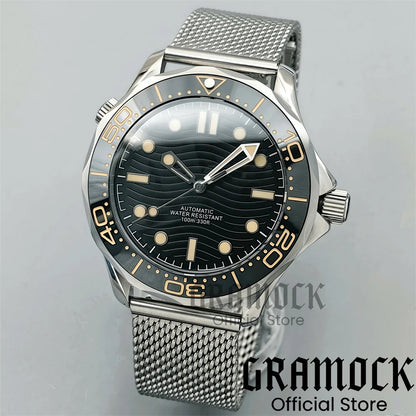 Gramock New 007 NTTD Wristwatch 41mm Men Mechanical Watch Automatic Watch Domed Sapphire Glass Luminous Diving Steel NH35/PT5000