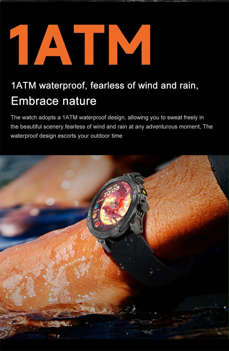 Men Fashion Outdoor Sport GPS Smart Watch Men AMOLED HD Screen Heart rate Waterproof Sport Smartwatch Man Smart Bracelet clock