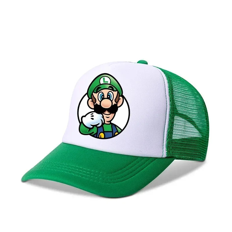 Mario – ležérne bejzbalové slnečné čiapky – akčné univerzálne polyesterové čiapky – detské – pre vodičov nákladných vozidiel – doplnky pre dospelých – nastaviteľné – anime príslušenstvo