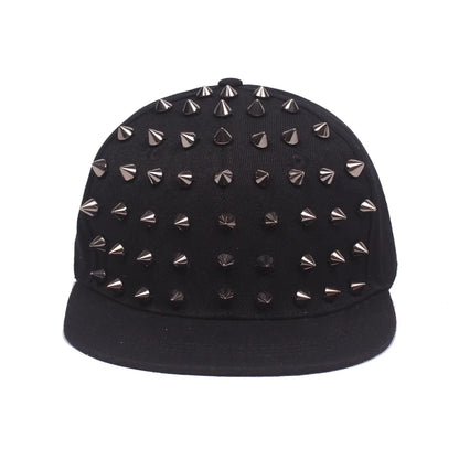 1pc Hip Hop Y2K Style Street Baseball Cap,Personalized Fashion Rivet Duck Tongue Driver Caps Street Dance Flat Edge Skull Caps