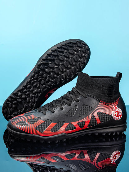 High Quality TF Football Boots for Men and Women, PU Fabric Upper, Rubber Cleats, Non-Slip Training Football Shoes