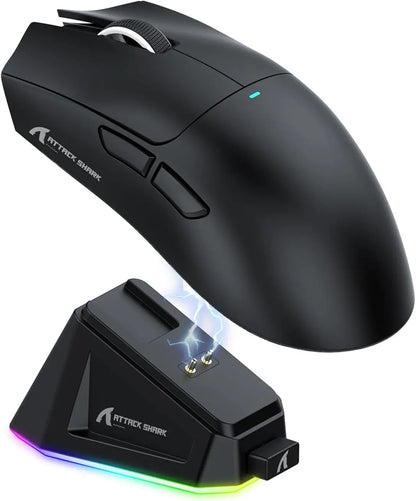 ATTACK SHARK X11 bežični gaming miš s punjačem, gaming senzorom PixArt PAW3311, BT/2.4G bežično/žično