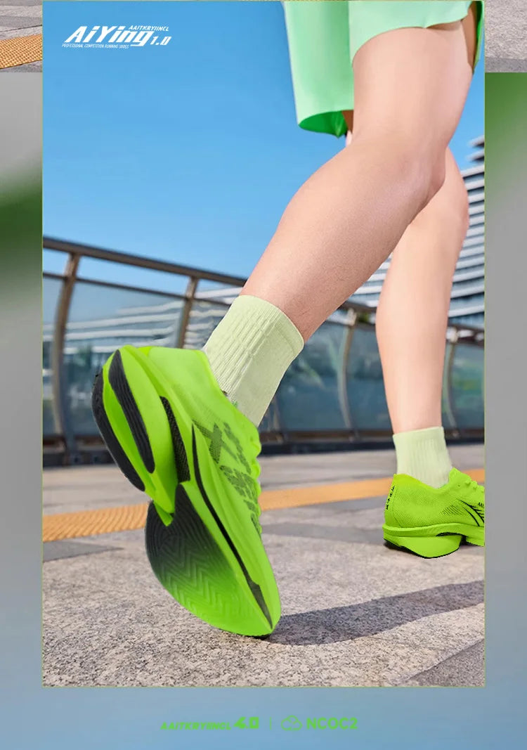 IRUNSVAN Chaussures de sport à semelle en carbone Chaussures de course à pied professionnelles pour marathon Chaussures de jogging respirantes et amortissantes unisexe 095