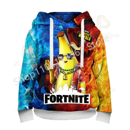 Llama Battle Royale F-Fortnited Hoodies 3D Printed Men Women Children Sweatshirts Boy Girl Kids Streetwear Pullover Green Tops
