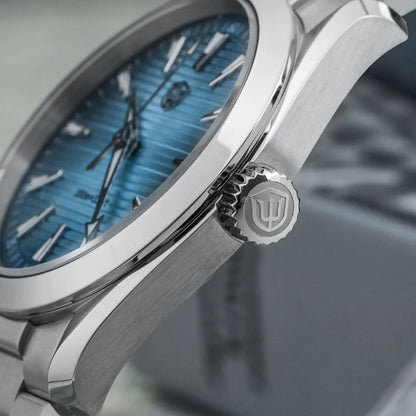 Ceas Watchdives WD0006, mecanism VH31 cu secundar fluid, sticlă de safir bombată, strat luminescent BGW9, rezistent la apă până la 10 bari, 38 mm, stil vintage