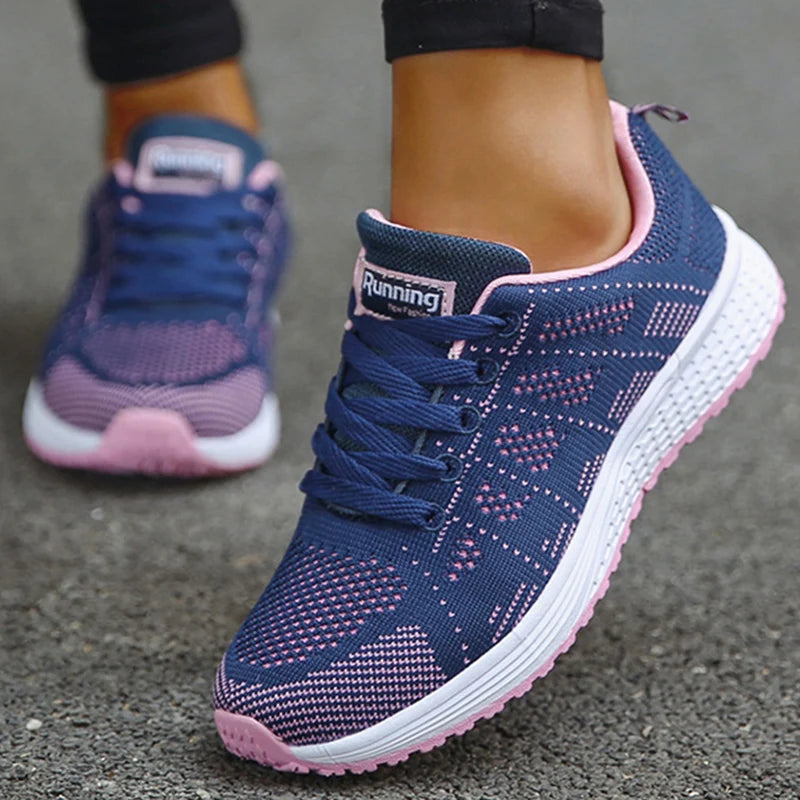 Damen-Flache Schuhe, Schnürschuhe, Freizeitsneaker, Damenschuhe, weiche Zapatos Mujer, große Größen