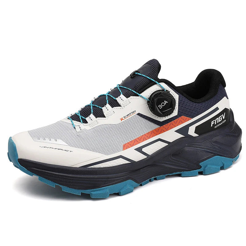 Chaussures de course pour hommes 2025 nouvelles chaussures de randonnée hors route en plein air en maille respirante amorti chaussures de marche plates en maille souple pour homme