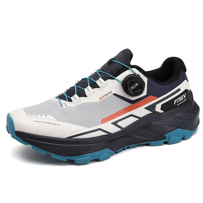 Chaussures de course pour hommes 2025 nouvelles chaussures de randonnée hors route en plein air en maille respirante amorti chaussures de marche plates en maille souple pour homme