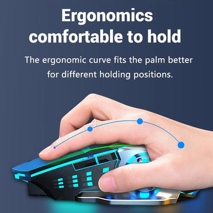 EMTRA Bluetooth Wireless Mouse 2.4G USB Mechanische Maus mit Hintergrundbeleuchtung, leise, wiederaufladbare Gaming-Maus, Laptop- und Computerzubehör