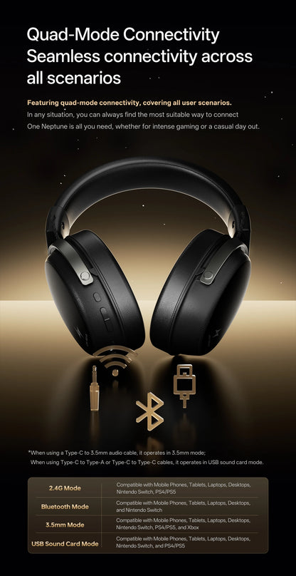 ATK N9 Pro Ultra Wireless Headset with Mic 7.1 sound Four Mode E-sports lightweight headphone Low latency noise reduction gift