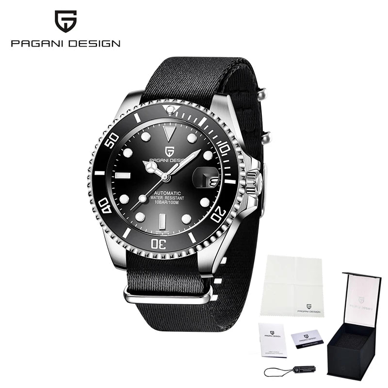 New PAGANI DESIGN Diving Automatic Mechanical Watch Luxury Sports Waterproof Watch Stainless Steel Sapphire Luminous Watch for Men