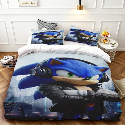 Exquisite Cartoon S-Sonics Wallpaper Anime Digital Printing Bedding Set Duvet Cover Comforter Bed Youth Kids Girl Boys Gift soft