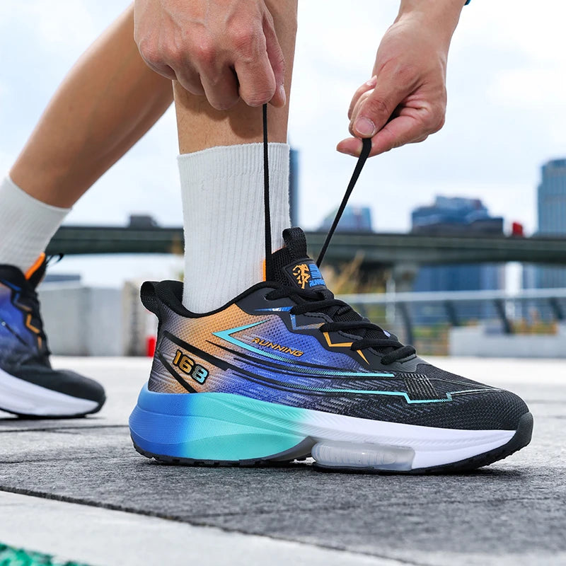 Unisex Sports Shoes Summer New Thick Sole Cushioning Anti Slip Rebound Professional Running Training Shoes for Teenagers