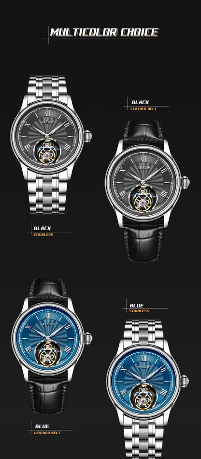 AESOP Official Watch Store Flying Tourbillon Movement Mechanical Wristwatches Skeleton Watches for Menes Luxury Waterproof 2025A