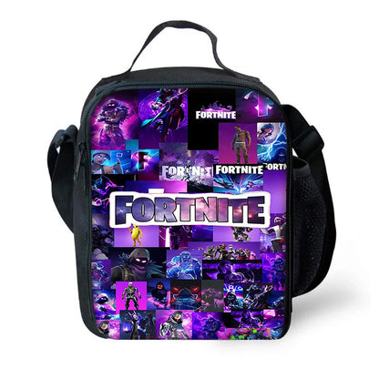 Child School Backpack with Lunch Bags ,Pencil Bags ,Hot Game Design-F-FortniteS School Bags for Boys Girls Best Gift