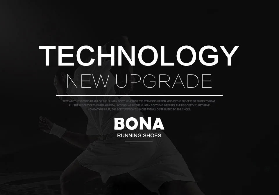 BONA New Popular Style Men's Running Shoes Lace-Up Athletic Outdoor Walking Jogging Sneakers Comfortable