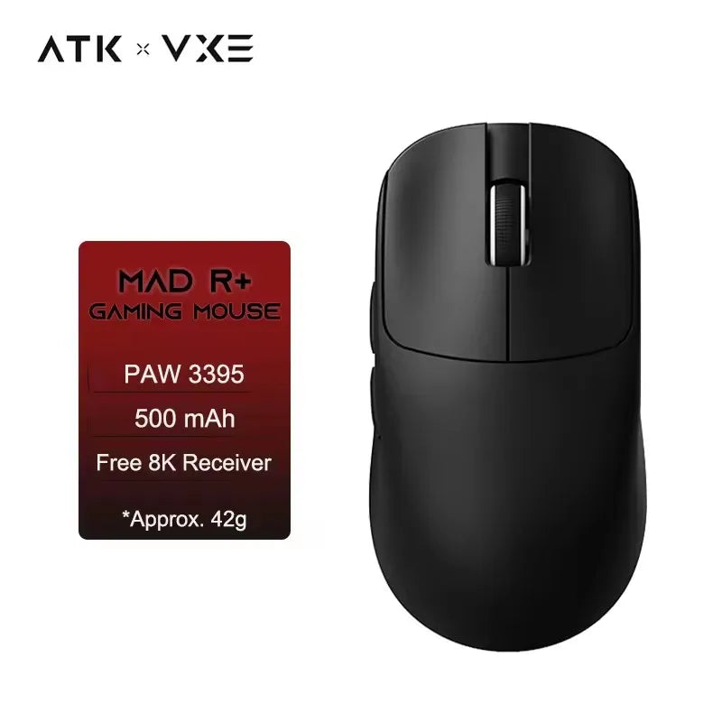 ATK VXE MAD R MAJOR Gaming Mouse 8K PAW3395/3950 Sensor Dual-Mode Wireless Mouse Nonporous Lightweight Ergonomic Mice