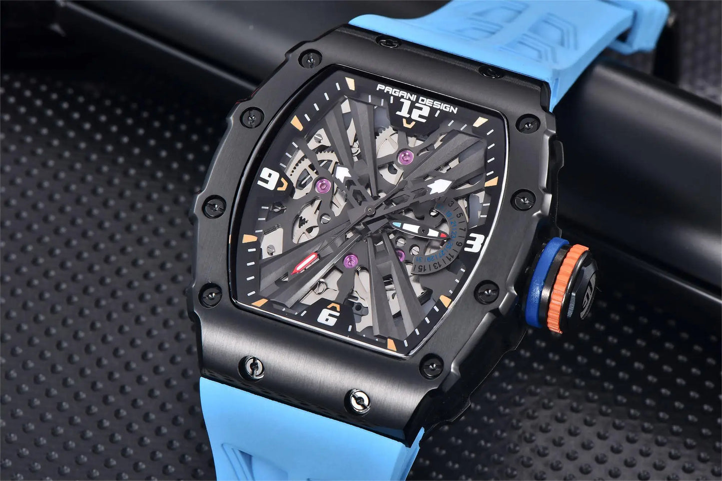 PAGANI DESIGN PD1738 Men Quartz Watches 42MM VH65 Black Case Sapphire Stainless Steel 50M Waterproof Wristwatch Watch for Men
