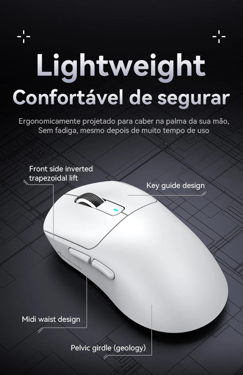 Atack Shark X3 PAW3395 Mouse Lightweight Wireless Gaming Mouse, Tri-Mode Mouse, 26K DPI PAW3395, PC/Laptop/Win/Mac