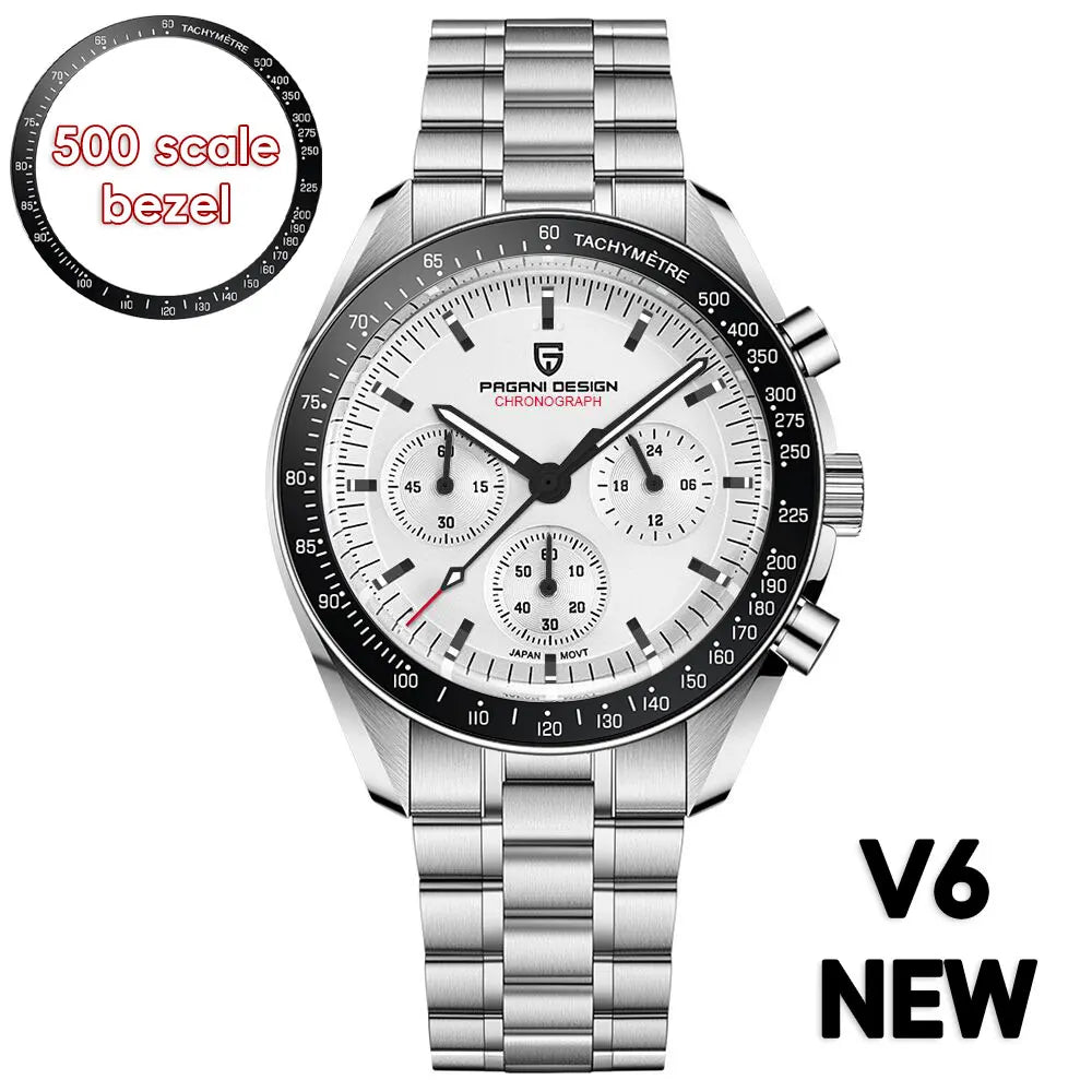 PAGANI DESIGN Saturn Men's Watches 2026 New Top Luxury Quartz Watch Men Light Tan Chronograph AR Sapphire crystal Wristwatch Men
