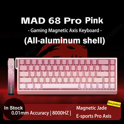 MADLIONS Mad 60he Mad60HE Mad 68HE Teclado mecânico com interruptores magnéticos, com fios, hot-swap, taxa de polling 8K, teclado gaming personalizado