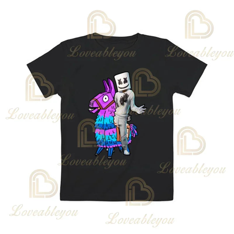 Boys Girls Cartoon T-shirt Fortnite Tshirt Battle Royale 3D 3 To 14 Years Victory Royale Game Kids Tops Teen Clothes