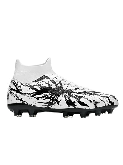 Chaussures de football FG pour hommes adultes, crampons pour terrain ferme, semelle respirante en PU résistante à l'usure pour l'entraînement et la compétition de football sur pelouse en plein air