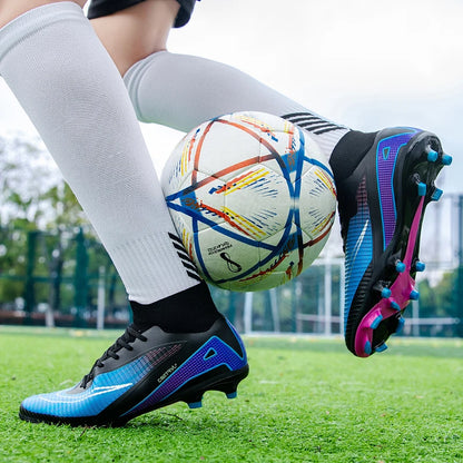 Chaussures de football montantes pour hommes, crampons longs, chaussures de football pour adultes, légères, entraînement sportif professionnel