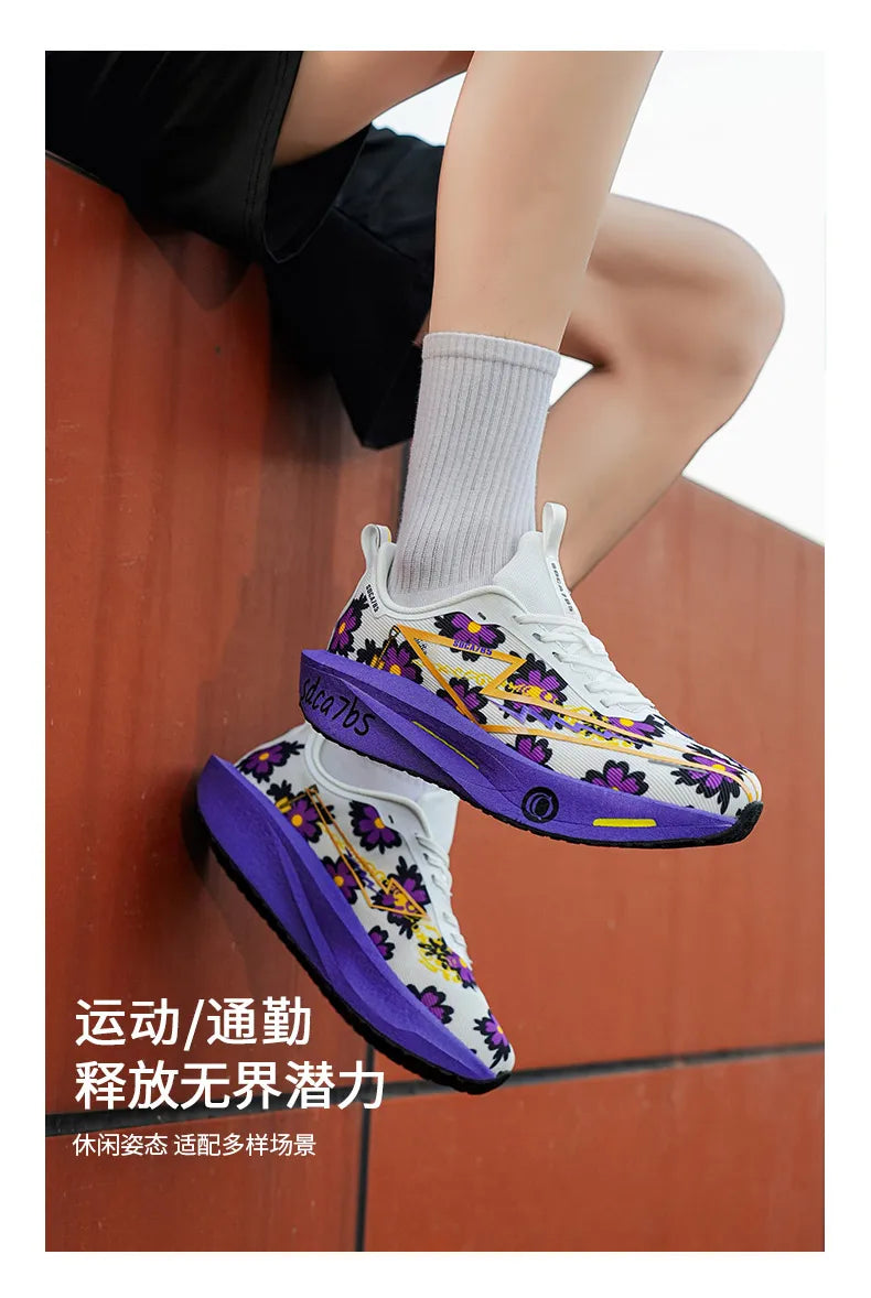 Running Shoes with Carbon Plate for Men, Marathon Sports Specialty, Breathable, Lightweight, Comfortable Athletic Outdoor Sneakers for Women