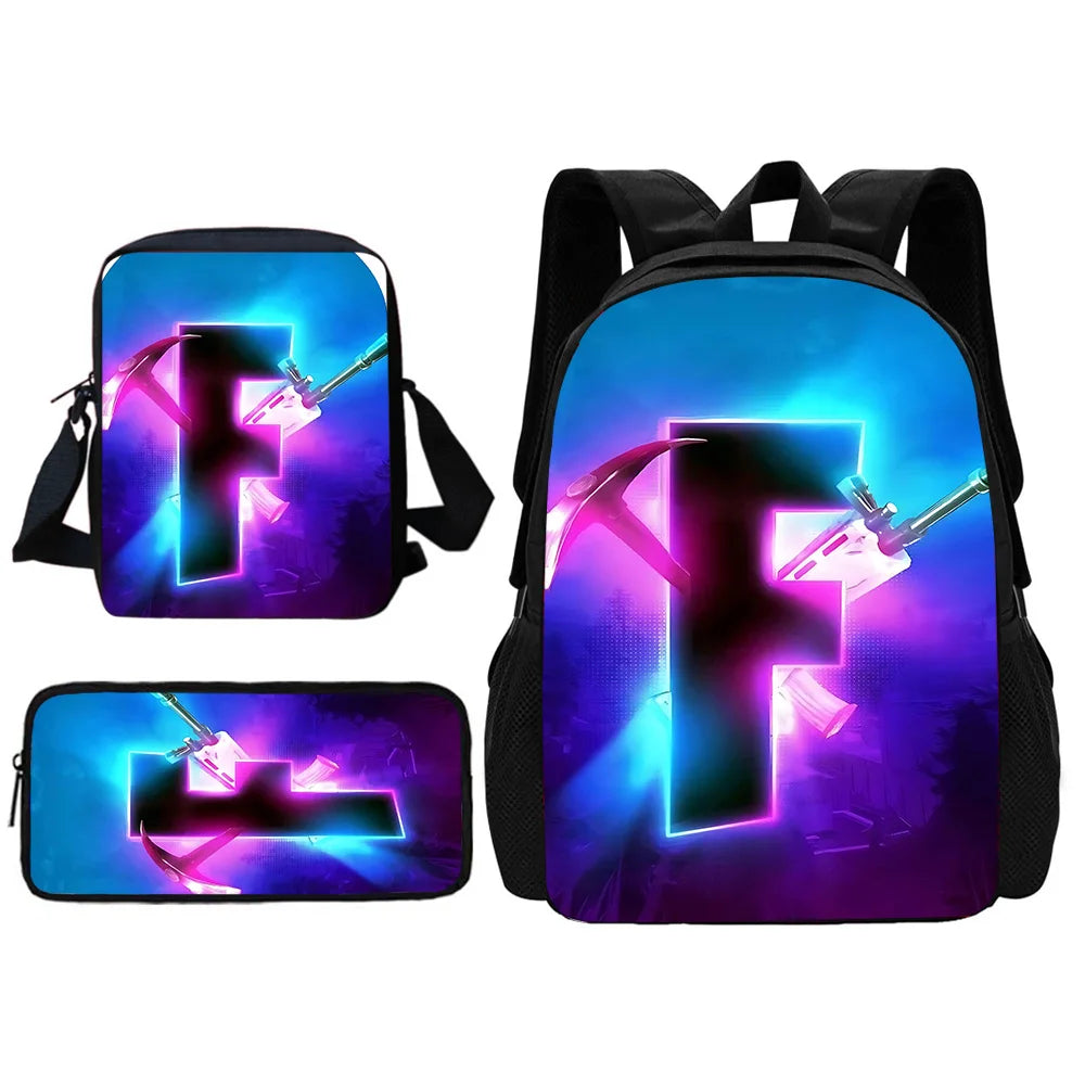 Popular Game FortniteS Child School Backpack With Shoulder Bag Pencil Bags School Bags for Boys Girls Best Gift
