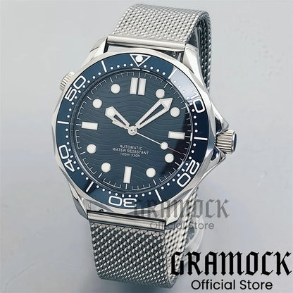 Gramock New 007 NTTD Wristwatch 41mm Men Mechanical Watch Automatic Watch Domed Sapphire Glass Luminous Diving Steel NH35/PT5000