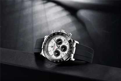 PAGANI DESIGN V2 40MM Reloj de cuarzo para hombre con esfera de meteorito, cristal de zafiro, cronógrafo retro y resistente al agua