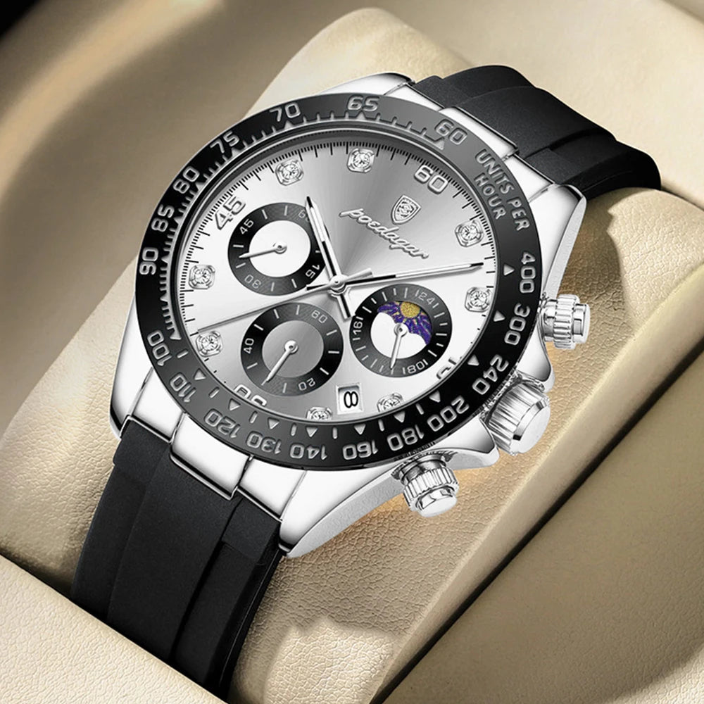 POEDAGAR Fashion High Quality Luxury Men Wristwatch Waterproof Luminous Chronograph Date Quartz Men's Watch Outdoor Man Watches