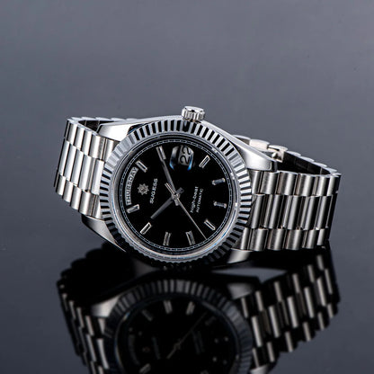 Sugess 40mm Men's Watches Automatic Date Mechanical Day Wristwatch Peacock SL3034 Movement Sapphire Waterproof Luxury Retro New