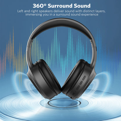 MeeGoo Wireless Headphones Bluetooth 5.4 Earphones Foldable Stereo Earphones Super Bass Noise Reduction Mic for Laptop PC TV New