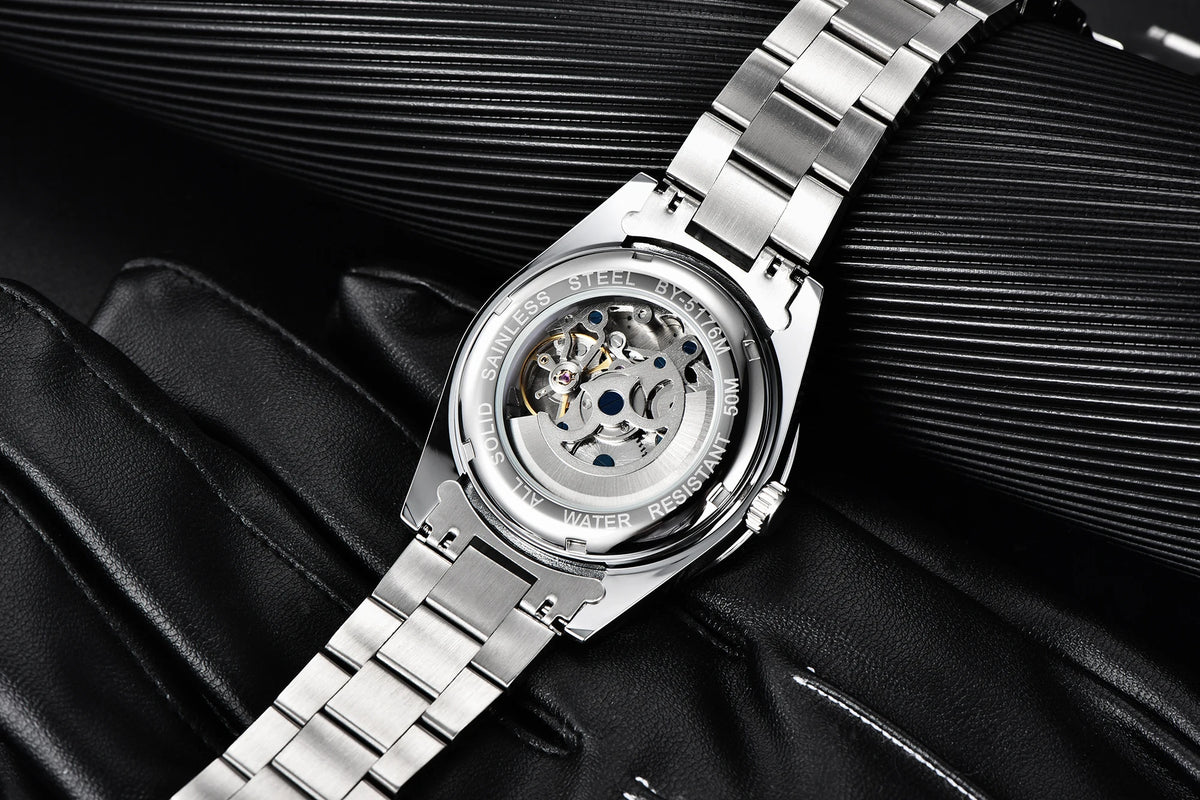BENYAR – Nuovo orologio da uomo, marchio di lusso, orologio meccanico a carica automatica, impermeabile fino a 50 m, modello sportivo con lancette luminescenti
