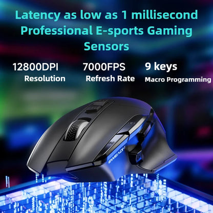 G2 Wired Gaming Mouse 12800DPI Ergonomics RGB Lighting Effect 1000Hz 7000FPS 9 Keys Macro Programming Mouse for Laptops Desktop