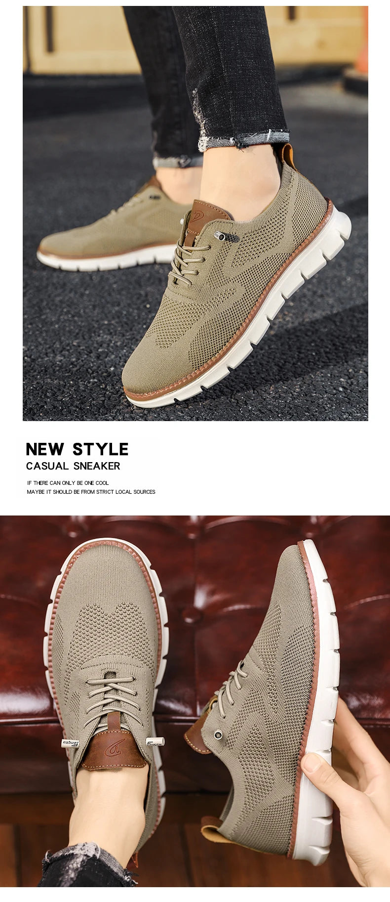 New men's large-sized casual shoes - Fly-Weave mesh breathable sports shoes, lightweight and slip-resistant men's shoes