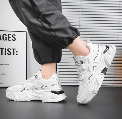 Chaussures de sport décontractées à semelles épaisses pour hommes, baskets polyvalentes quatre saisons pour étudiants en plein air, confortables, nouvelle collection