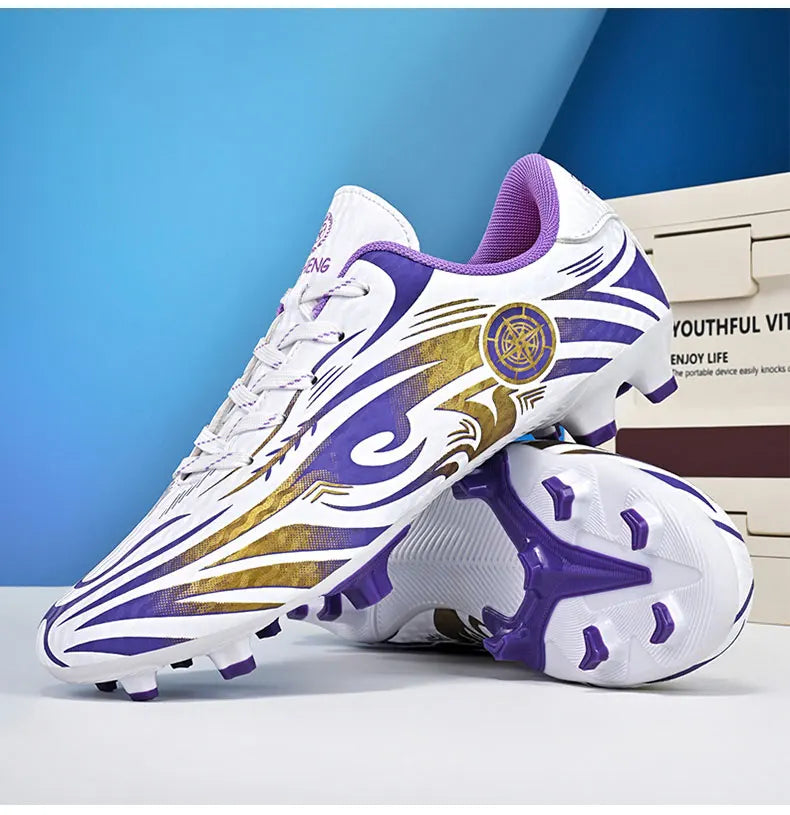 Chaussures de football originales pour hommes, chaussures d'entraînement en plein air, antidérapantes, chaussures de football pour enfants, à crampons longs, chaussures de futsal pour hommes, taille 32-45