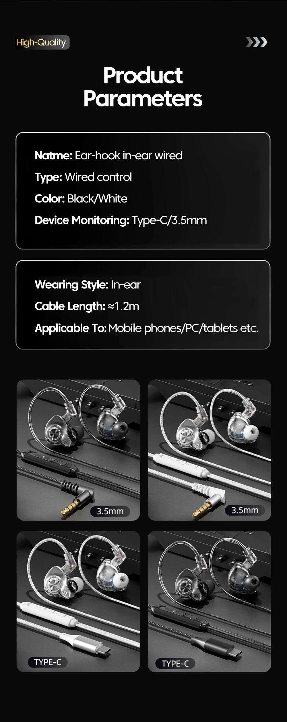 Original 15D Super Bass In-Ear Headphone With Mic 3.5mm AUX/Type-C Digital Chip Headset For iPhone 17 Huawei Xiaomi Android