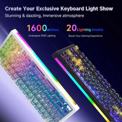 AJAZZ AK820 V2 / AK820 V2 Pro Gaming Mechanical Keyboard 75% ABS 82 Keys 10000mAh Wireless Tri-mode Gamer Keyboard for Laptop PC