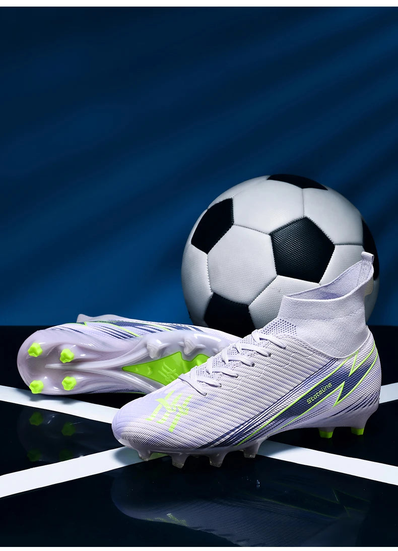 Nouvelles chaussures de football pour hommes, chaussures de match montantes, chaussures de futsal de haute qualité, chaussures de football d'intérieur antidérapantes, baskets d'extérieur, crampons pour gazon, meilleures v