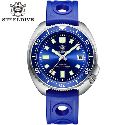 SD1970 Steeldive Brand Sunray Dial Milled Clasp Bracelet 44mm Case 200M Waterproof NH35 Turtle Men Dive Watch with Ceramic Bezel